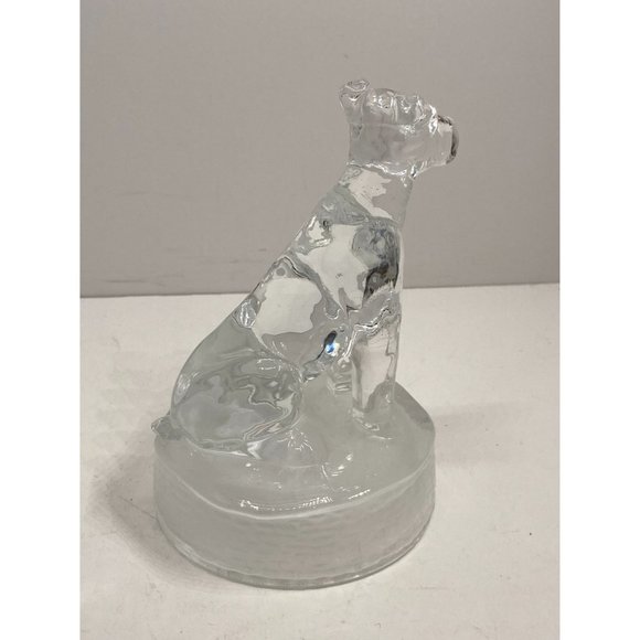 Vintage Cristal D Arques Lead Crystal Dog Figurine with Frosted Base - Picture 5 of 7